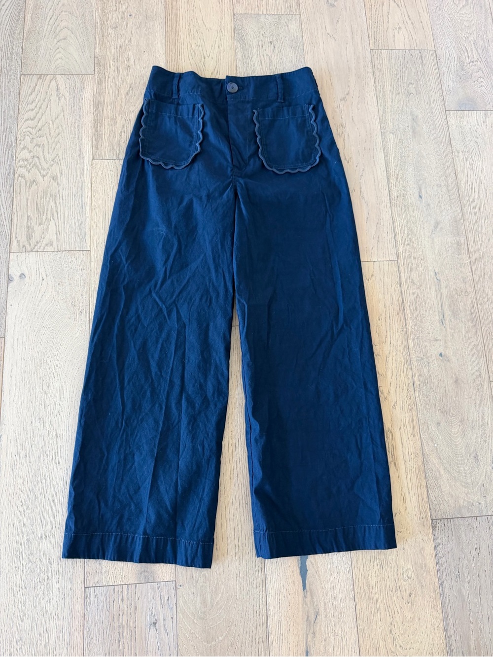 Maeve Colette Scallop High-Rise Wide-Leg Pants in Magic Fabric Size 29 - Picture 3 of 8
